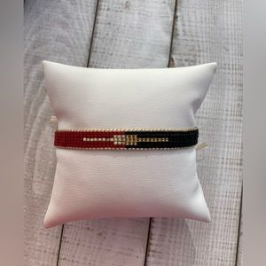 Dualities- Miyuki Delica bead loom adjustable bracelet